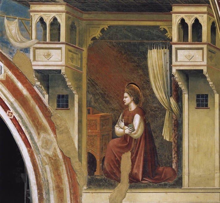 Фрагмент фрески Джотто "Благовещение"