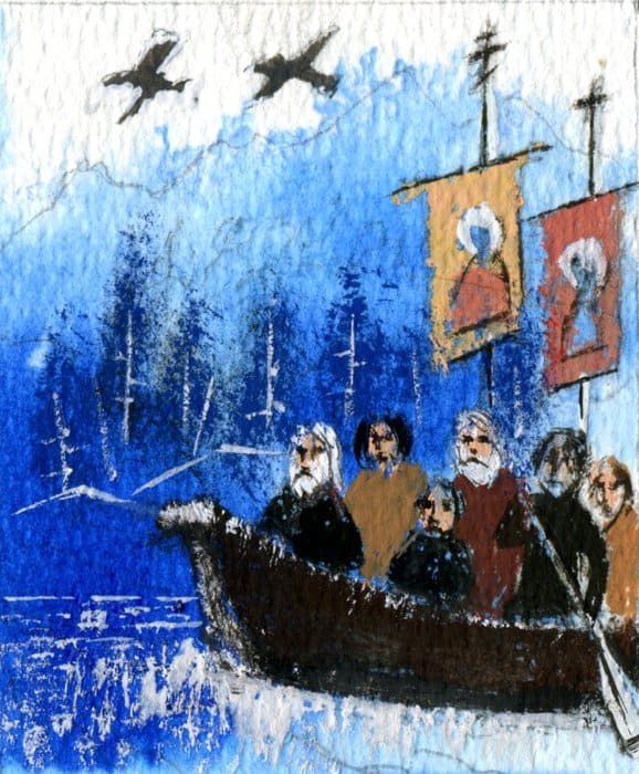24 сентября 1794 года восемь русских миссионеров из Валаамского монастыря прибыли на остров Кадьяк к берегам Аляски. Оказавшись на Аляске, монахи сразу начали строительство храма и основали школу. 