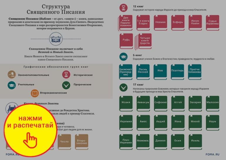 Из чего состоит библия православная схема