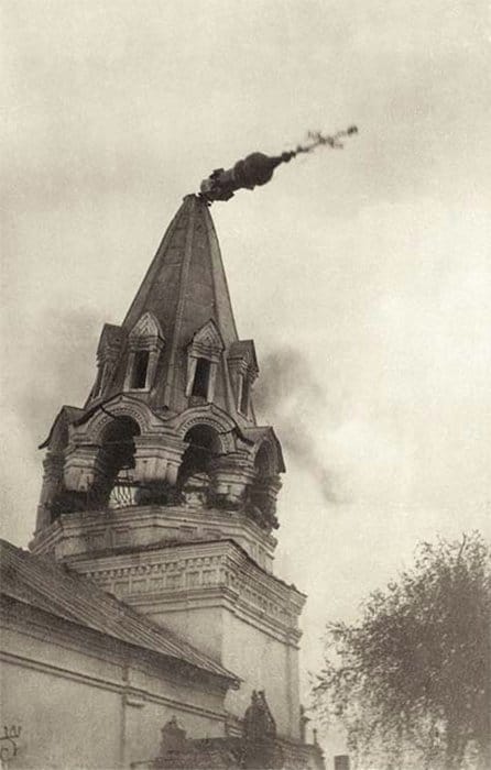 Церковь Николы Зарядного в Муроме. Взрыв колокольни. 1930