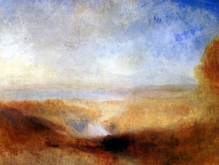 Пейзаж с далекой рекой и плотиной. 1835-1840. Холст, масло. 93x123. Париж, Лувр.