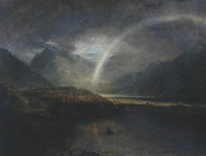 Озеро Баттермир, с радугой и ливнем. 1798 г. Холст, масло. Тейт Британ, Лондон, Великобритания