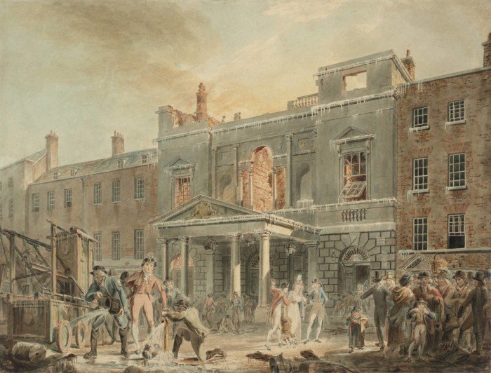 Пантеон, утро после пожара. 1792 г. Акварель, 39,5 x 51,5 см Тейт Британ, Лондон, Великобритания