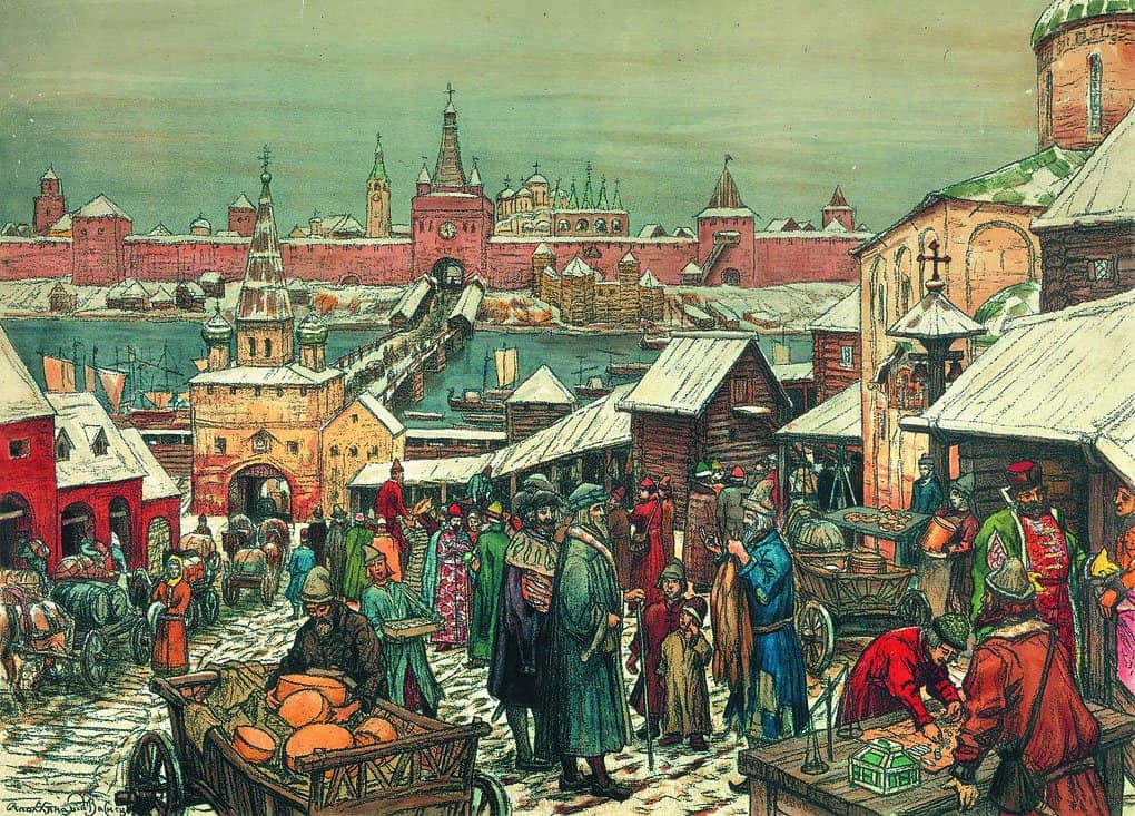 Новгородский торг. Аполлинарий Васнецов. 1909