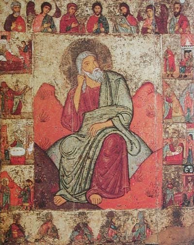 Илия пророк с житием и деисусом. Икона из церкви Ильи Пророка в погосте Выбуты, близ Пскова