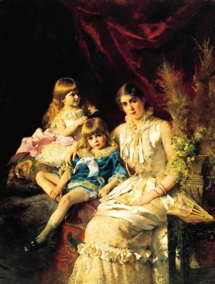 Открытки ко дню матери: Маковский К. Е. Семейный портрет