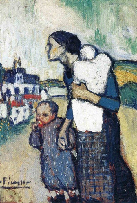 Открытки ко дню матери: Пикассо П. Мать и дитя.