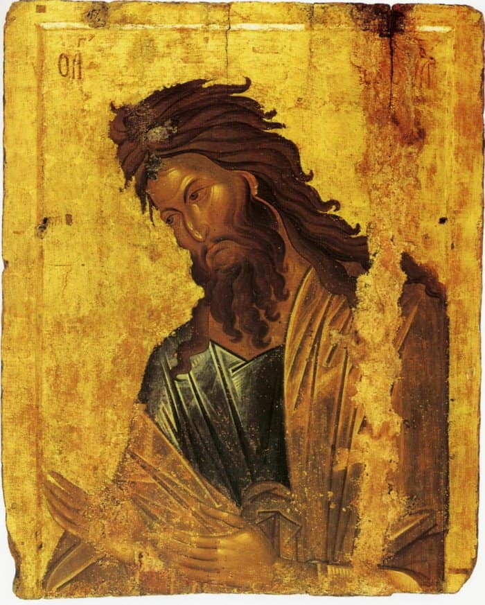 Иоанн Креститель. Византийская икона, XIV век