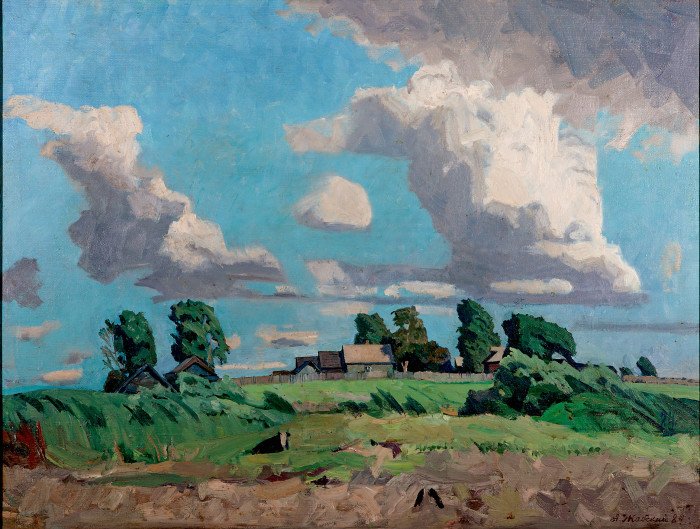 Деревня на берегу р. Улеймы. 1984. Собственность семьи художника