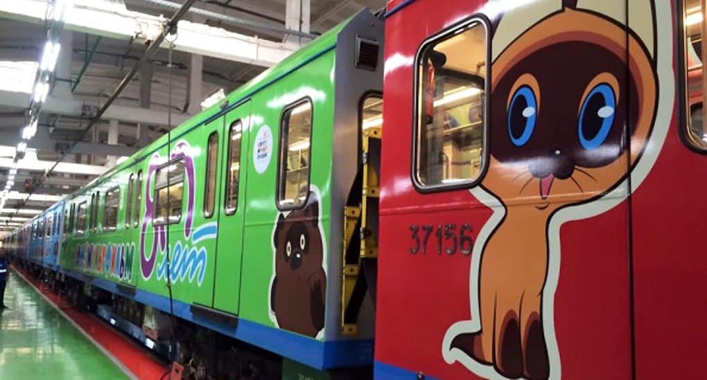 По московскому метро поехал поезд для детей «Союзмультфильм»