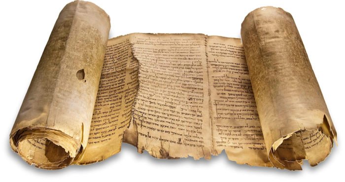 A facsimile of the "Isaiah" scroll, shown in a photo released to the press on May 26, 2010. It is part of an exhibition "Qumran: The Secret of the Dead Sea Scrolls."Source: National Library/Paris via Bloomberg EDITORS NOTE: EDITORIAL USE ONLY, NO SALES.