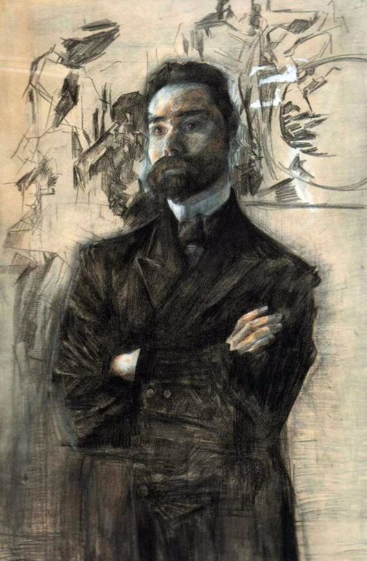 Михаил Врубель. Портрет Валерия Брюсова. 1906 г.