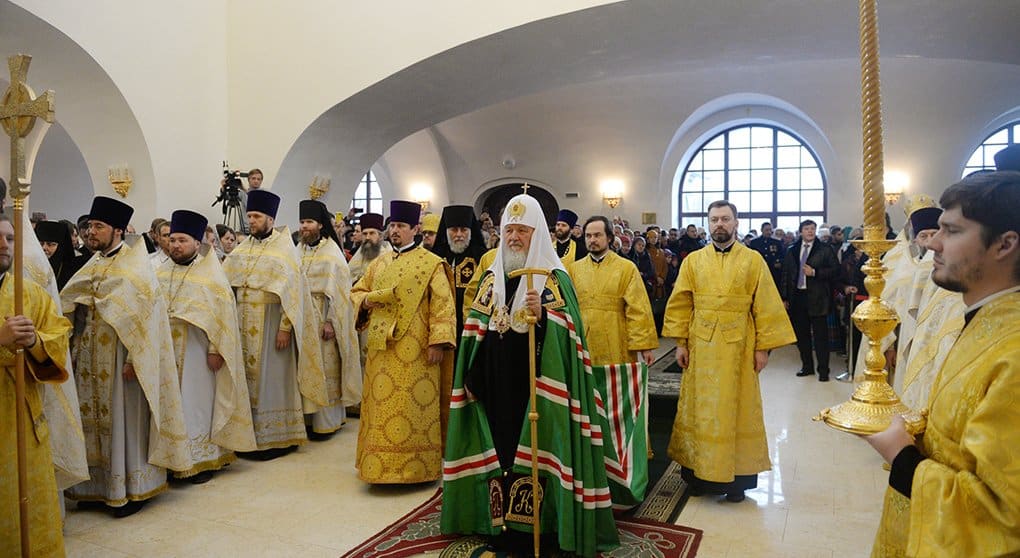 Патриарх Кирилл освятил в Гусеве храм-памятник героям Первой мировой