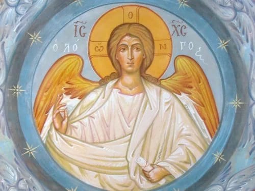 Почему Христа на иконах иногда изображают в виде архангела с крыльями?