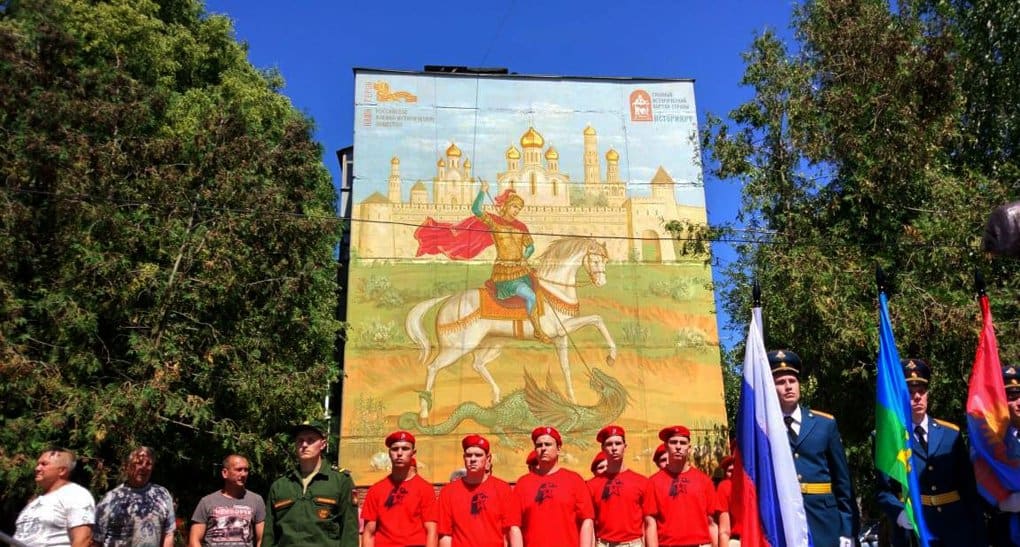 Первое в России граффити-панно с Георгием Победоносцем появилось в Тамбове