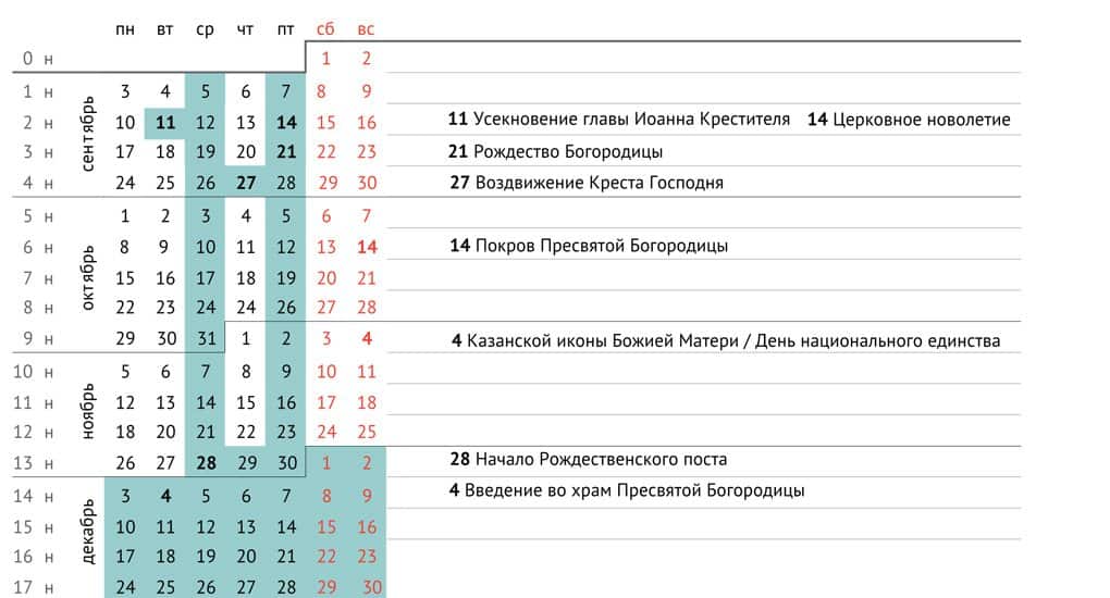 Православный календарь в помощь учителю 2018/2019