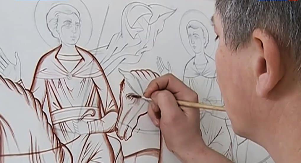 Курские иконописцы восстанавливают утраченную сирийскую икону XIII века
