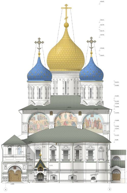 В Новоспасском монастыре восстановят утраченные фрагменты росписи Спасо-Преображенского собора