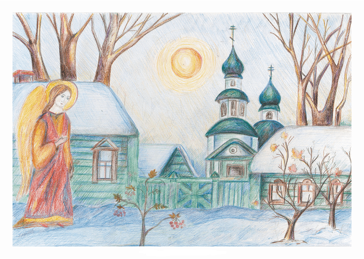 Рождественская открытка рисунок для детей