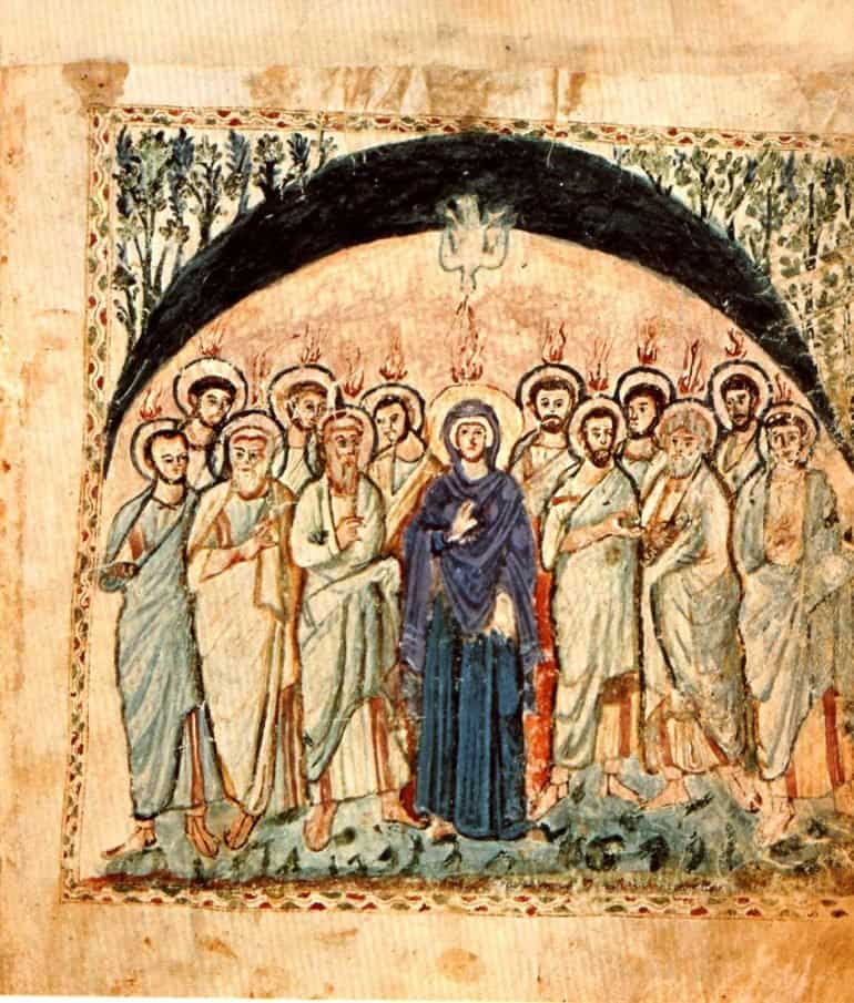 Почему на одних иконах Пятидесятницы изображают Богородицу, а на других — нет?