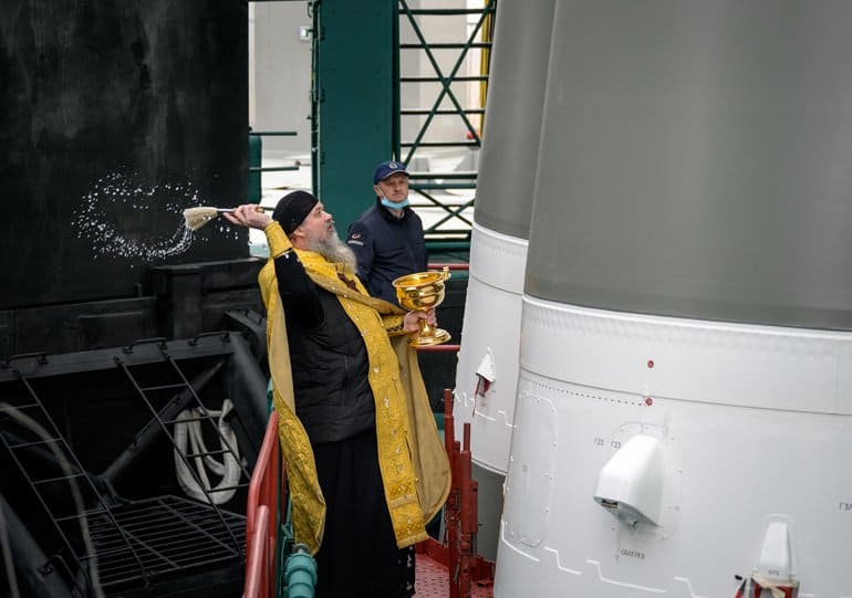 На Байконуре освятили пилотируемый космический корабль «Ю.А. Гагарин»