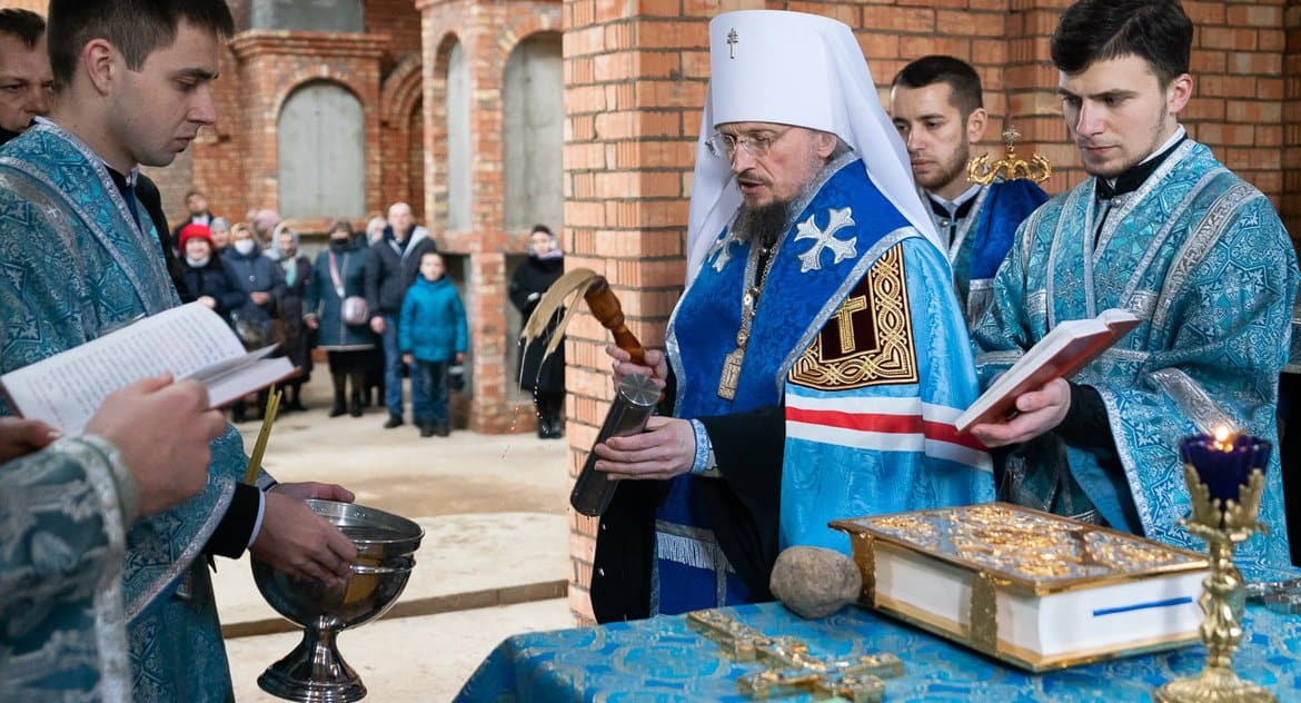 В Минске заложили памятную капсулу в строящийся Благовещенский храм