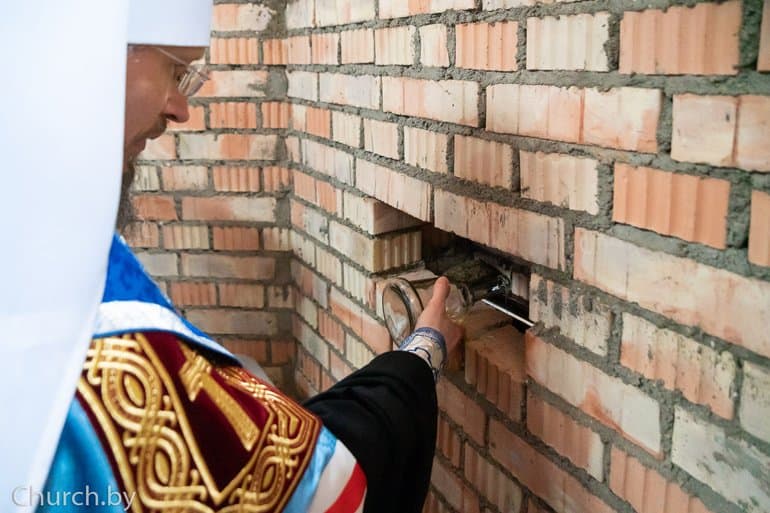 В Минске заложили памятную капсулу в строящийся Благовещенский храм