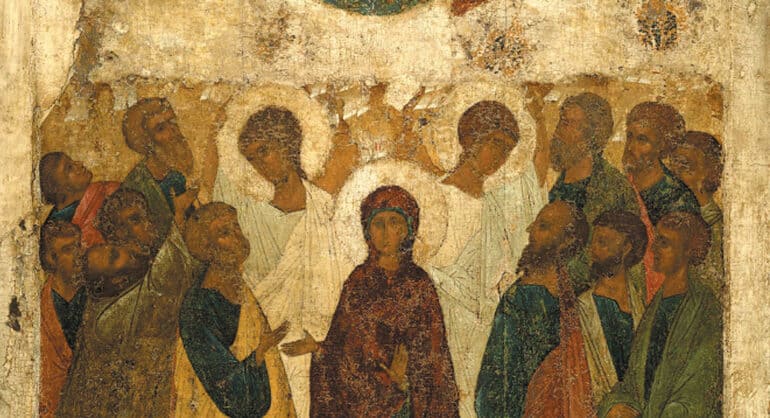 Почему на иконе Вознесения изображают 12 апостолов? Ведь Иуда же предал Христа!