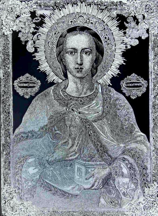 Криворожская епархия подарила монастырю на Афоне икону из богемского стекла