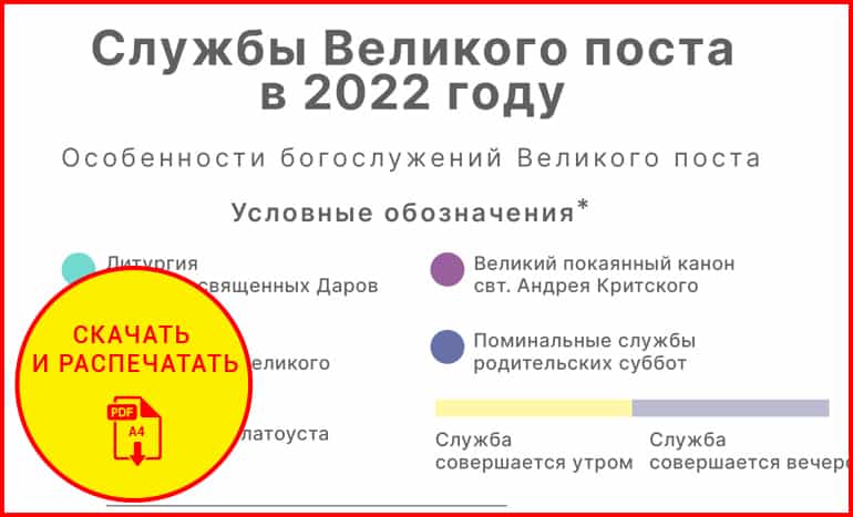 Богослужения Великого Поста