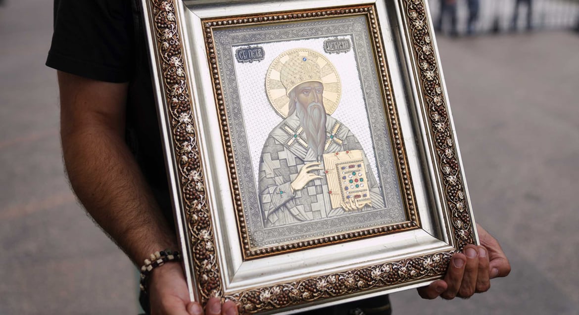 Российский мотоклуб подарил патриарху Кириллу икону из Черногории