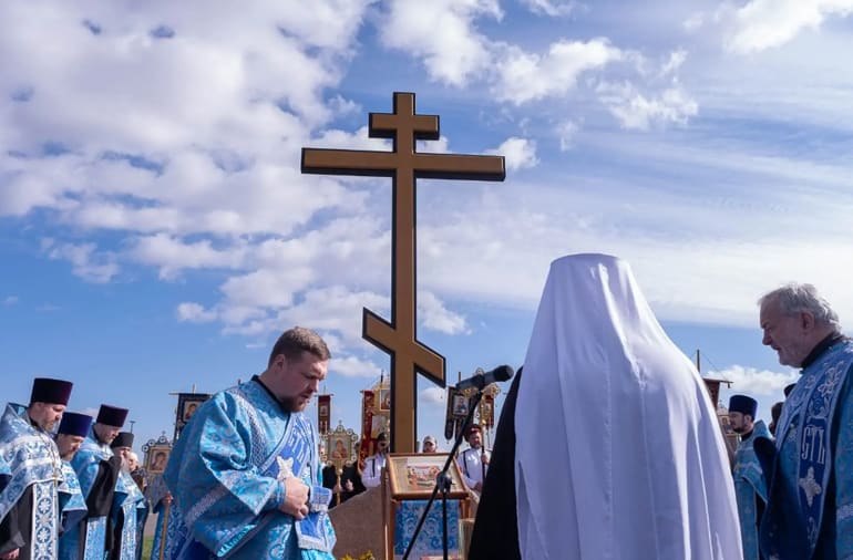 В Красноярске помолились перед началом воссоздания исторического собора