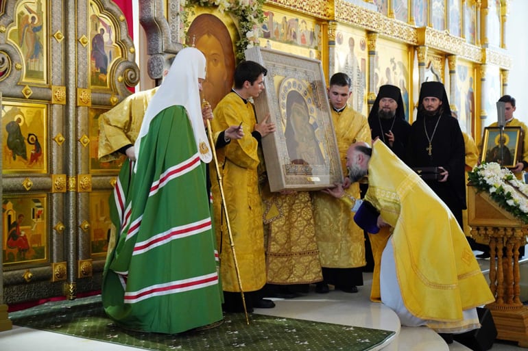 Патриарх Кирилл освятил храм преподобного Андрея Рублева в Раменках