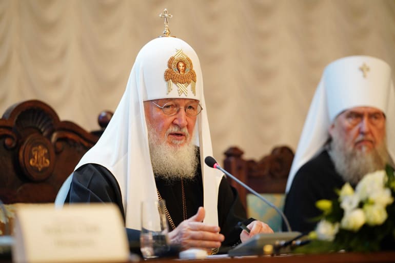 Святейший Патриарх Кирилл выступил с докладом на Архиерейском Совещании Русской Православной Церкви