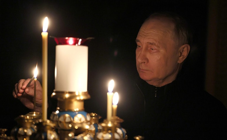 Владимир Путин в подмосковном храме почтил память погибших в «Крокус Сити Холле»