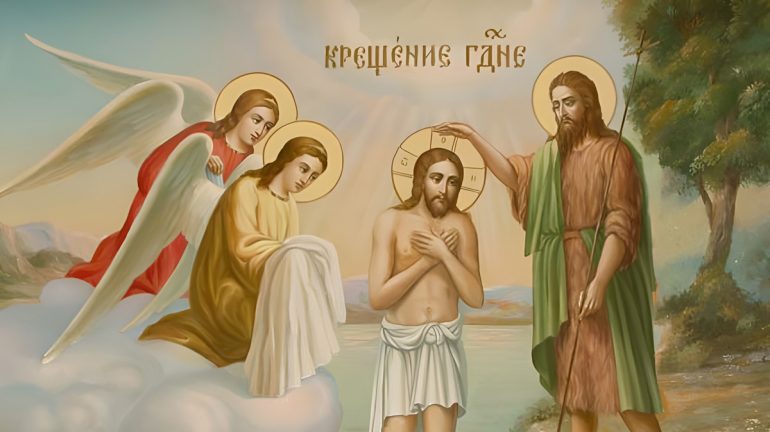 Если Крещение Христа было до Распятия, почему на иконах уже изображается крест?