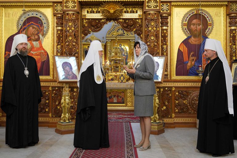 Патриарх Кирилл подарил строящемуся храмовому комплексу Минска икону Богородицы