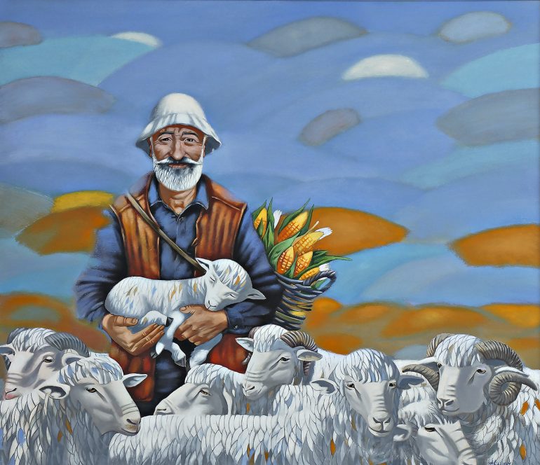 Овечка смотрит на звездочета. 5 картин художника Юрия Абисалова