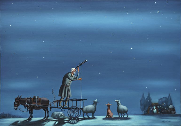 Овечка смотрит на звездочета. 5 картин художника Юрия Абисалова