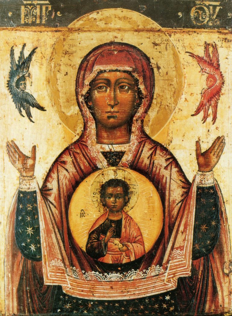 Почему на иконе «Знамение» Иисус часто изображается в круге?