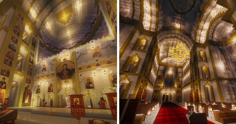 В компьютерной игре Minecraft воспроизвели главный храм Румынской Православной Церкви