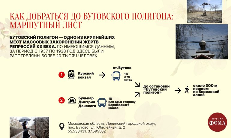 Как добраться до Бутовского полигона: маршрутный лист