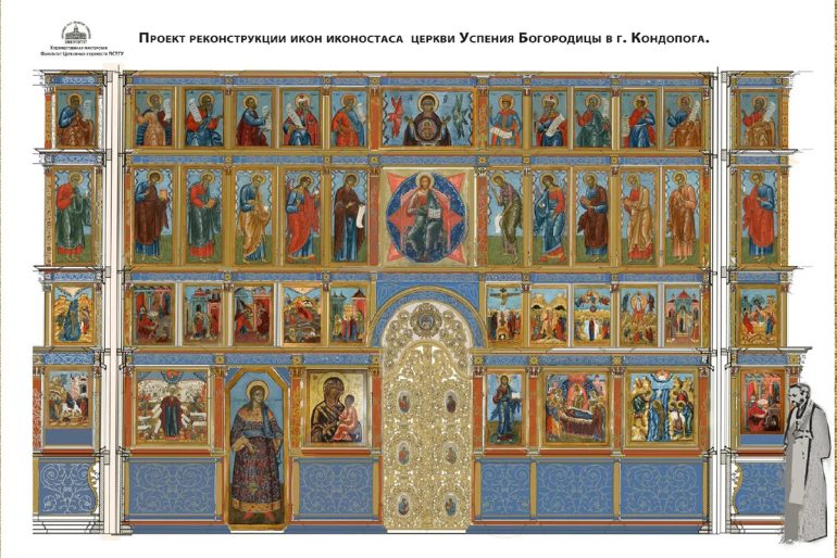 Иконописцы ПСТГУ полностью воссоздали иконостас сгоревшей Успенской церкви Кондопоги