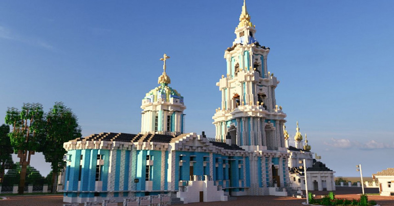 В игре Minecraft виртуально воссоздали исторический облик Костромского кремля и его храмов